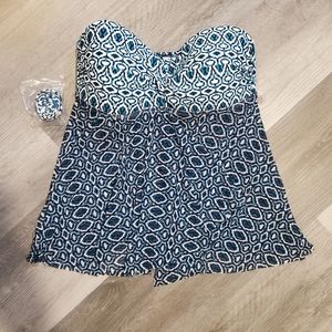 Merona Fly Away mesh Tankini- ikat print